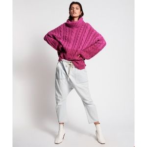 One Teaspoon Buckingham In and Out Sweater Cable Knit Slouchy Turtleneck NWT